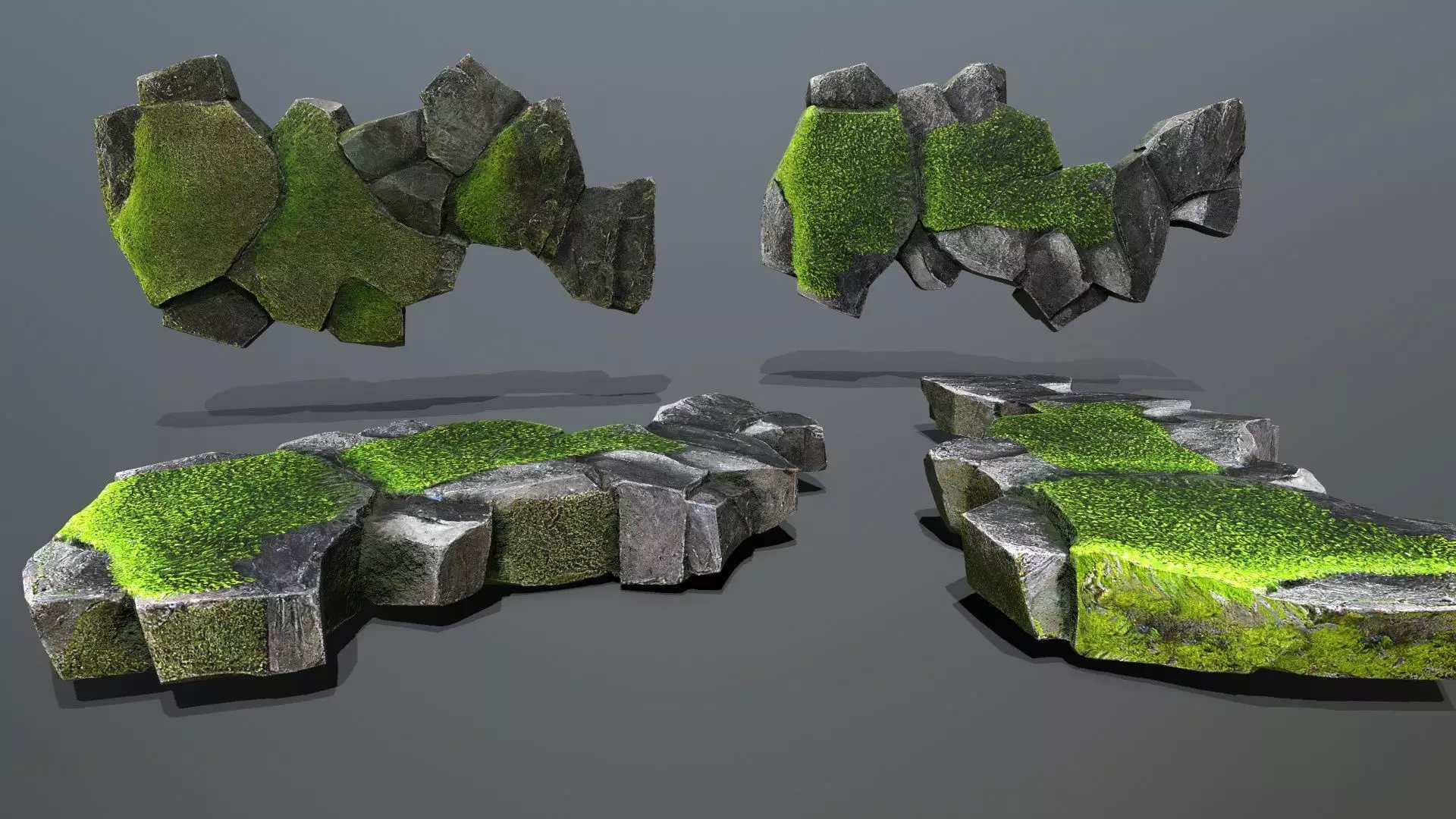 forest rocks Low-poly 3D model_15