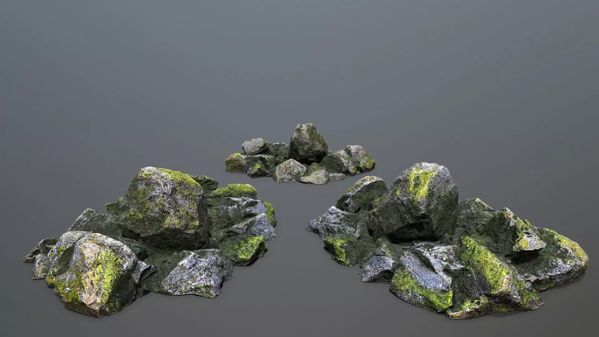 forest rocks Low-poly 3D model_2
