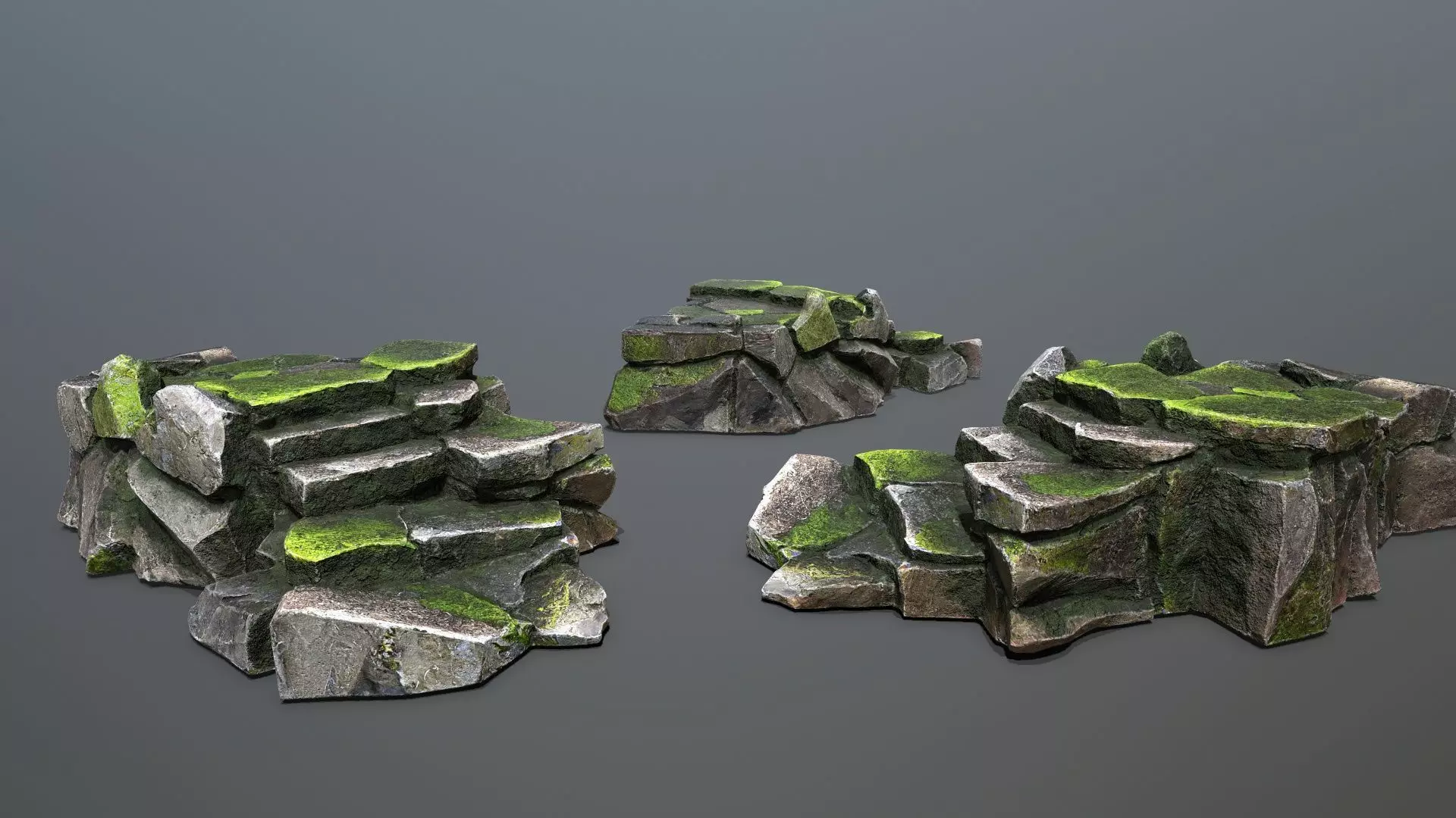 forest rocks Low-poly 3D model_14