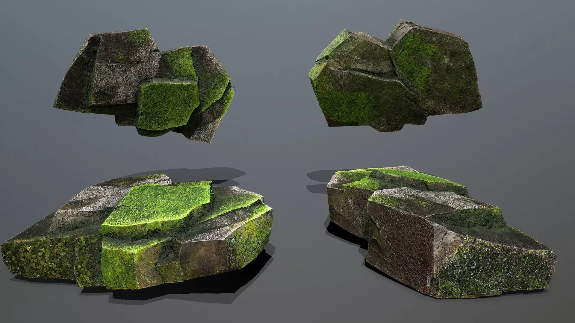 forest rocks Low-poly 3D model_12