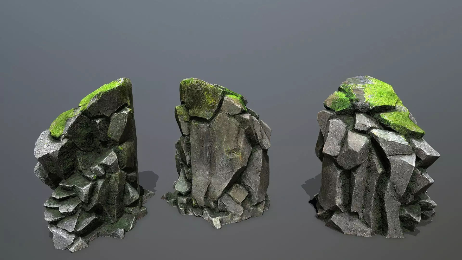 forest rocks Low-poly 3D model_9