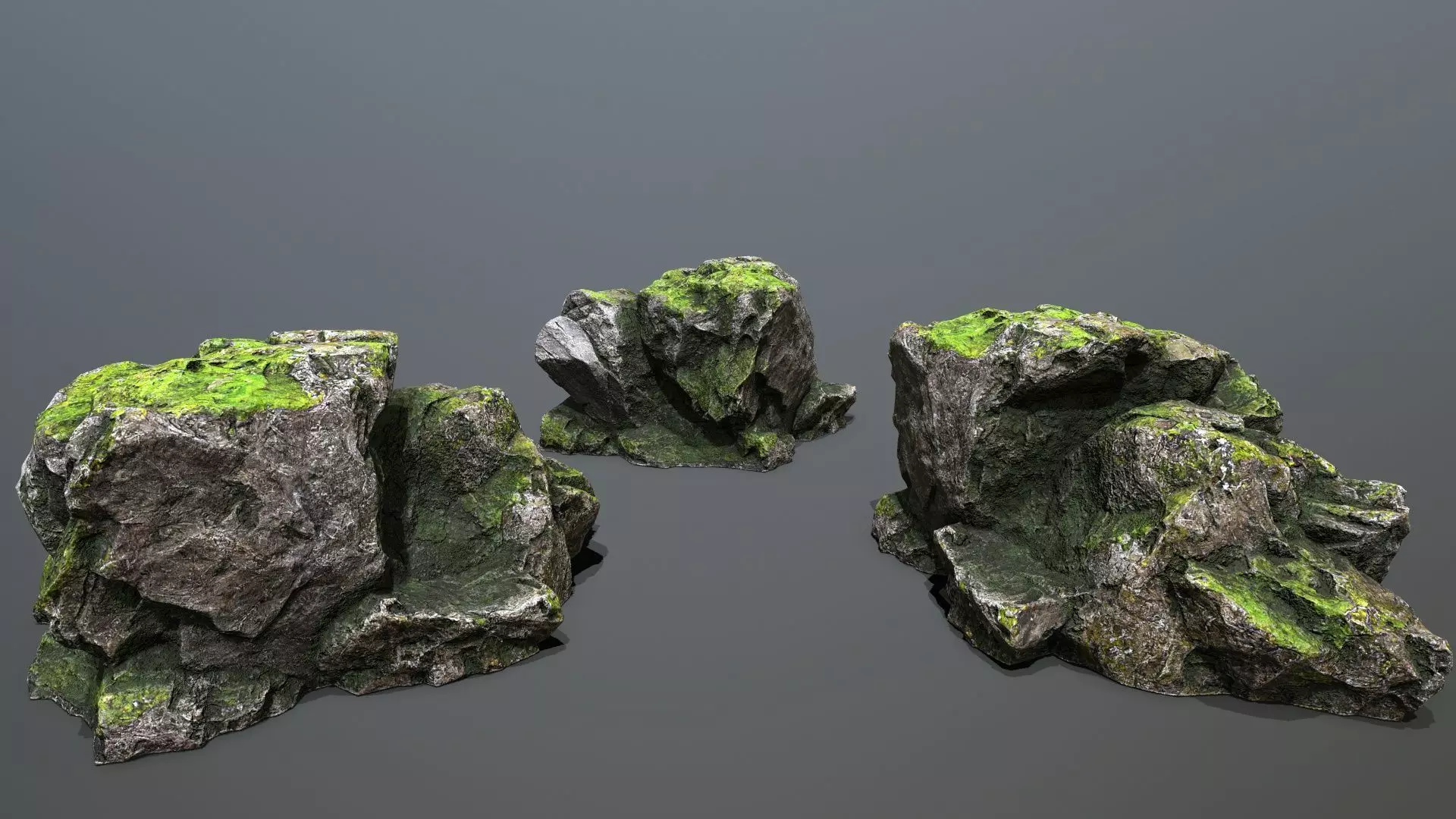 forest rocks Low-poly 3D model_10