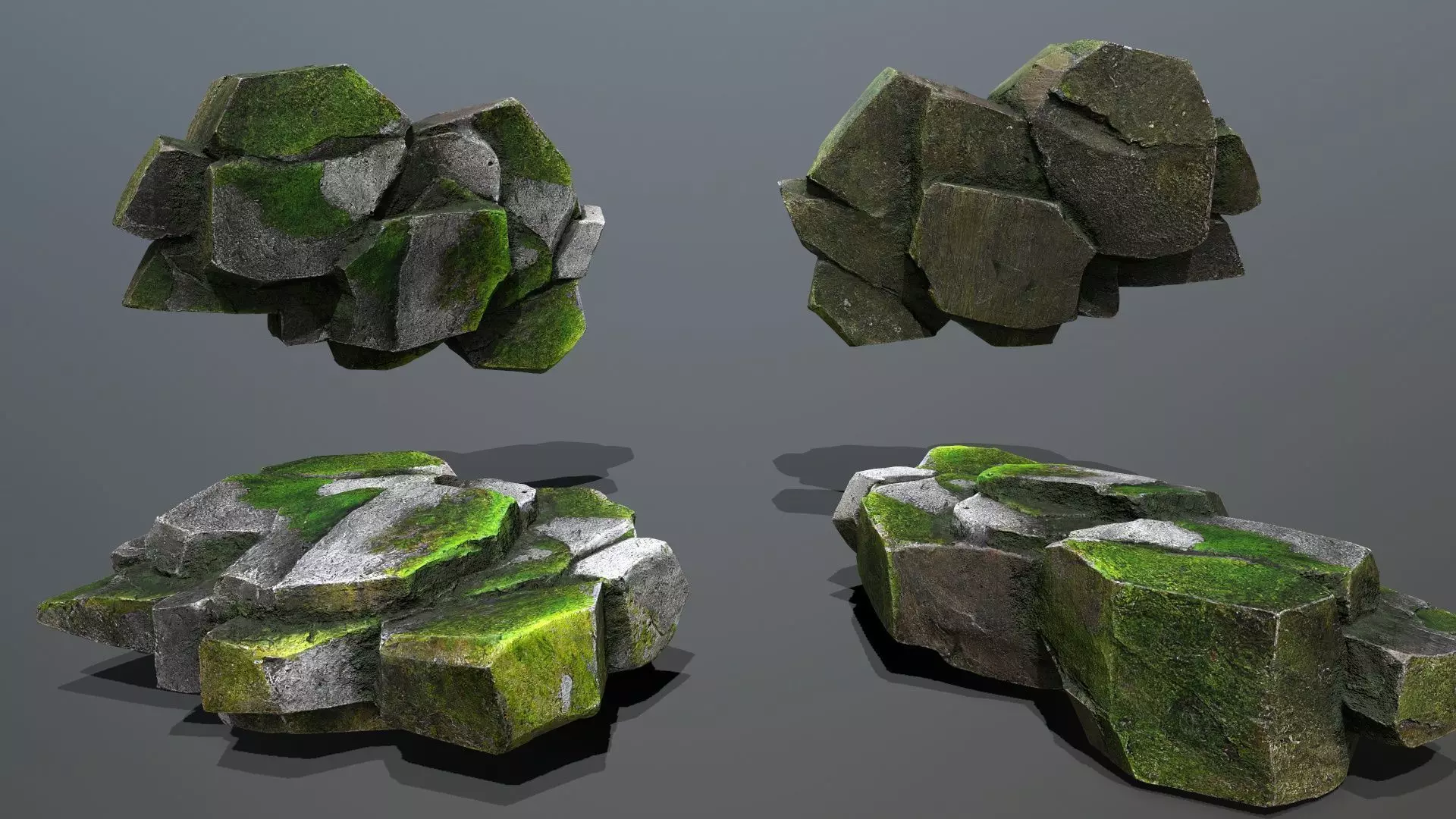forest rocks Low-poly 3D model_11
