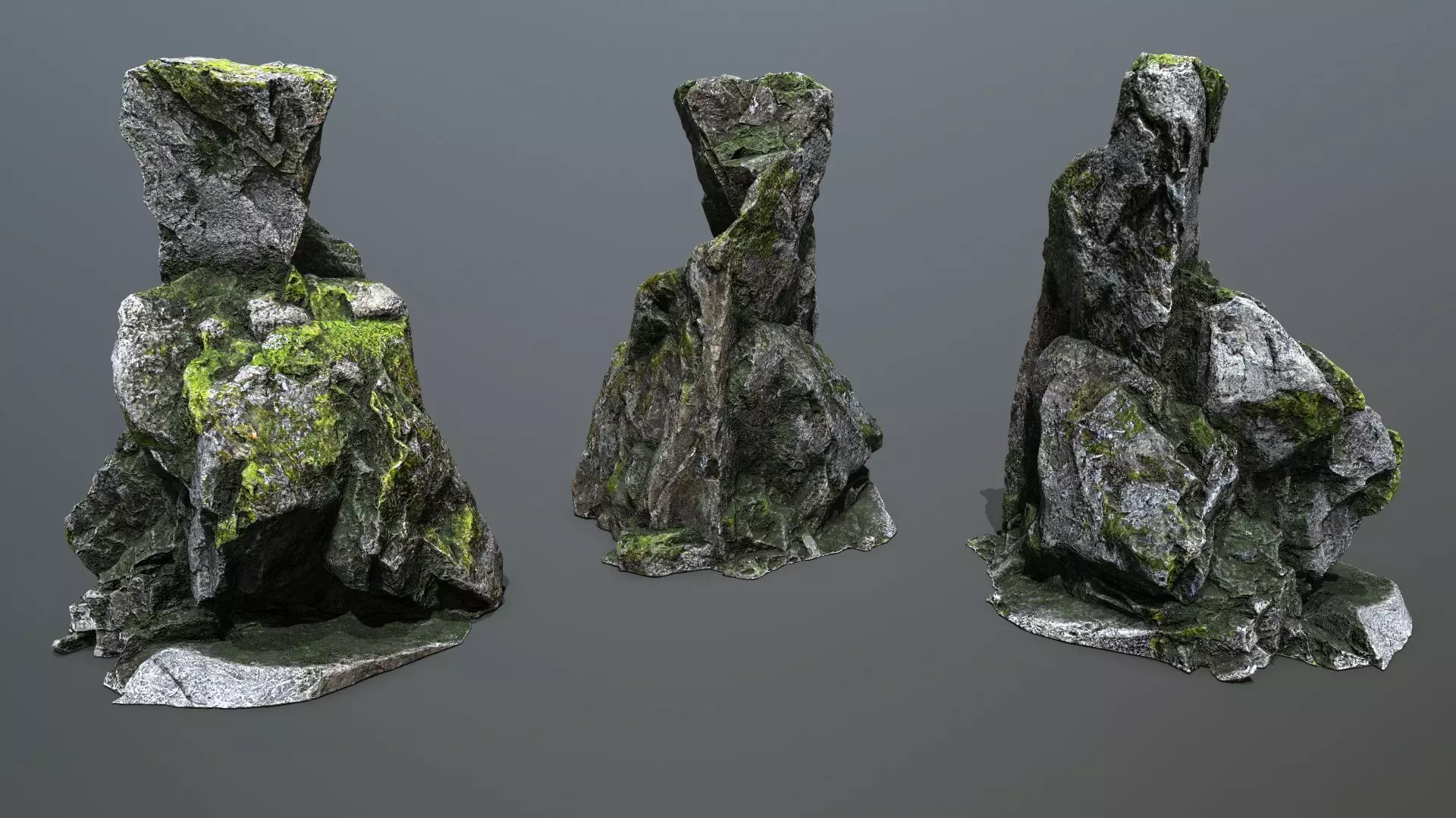 forest rocks Low-poly 3D model_7