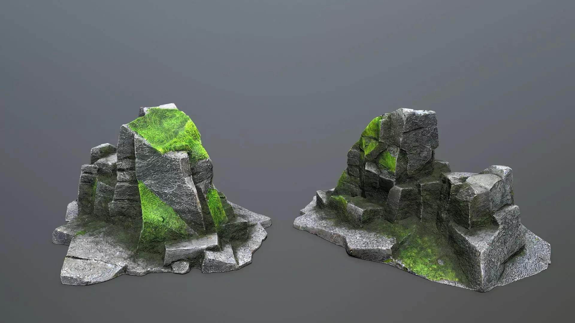 forest rocks Low-poly 3D model_6
