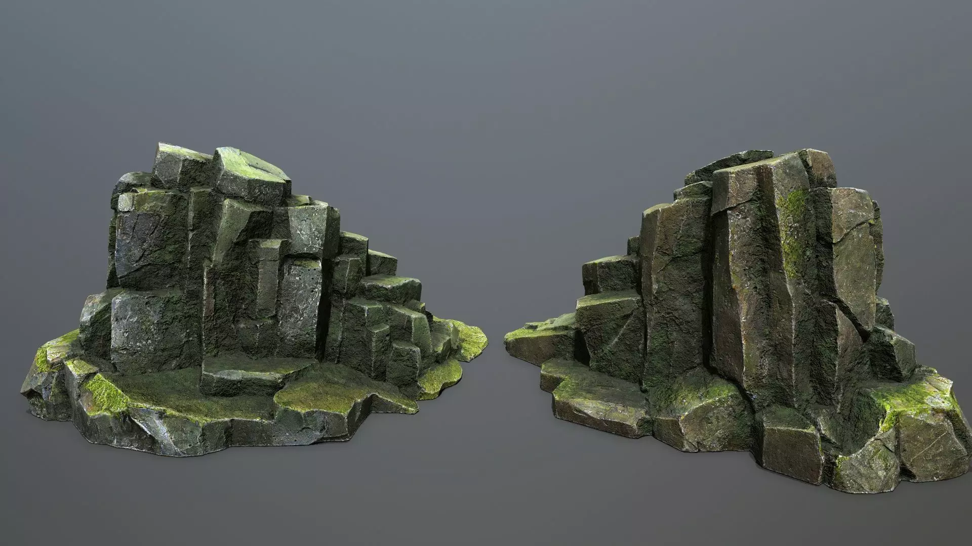 forest rocks Low-poly 3D model_5