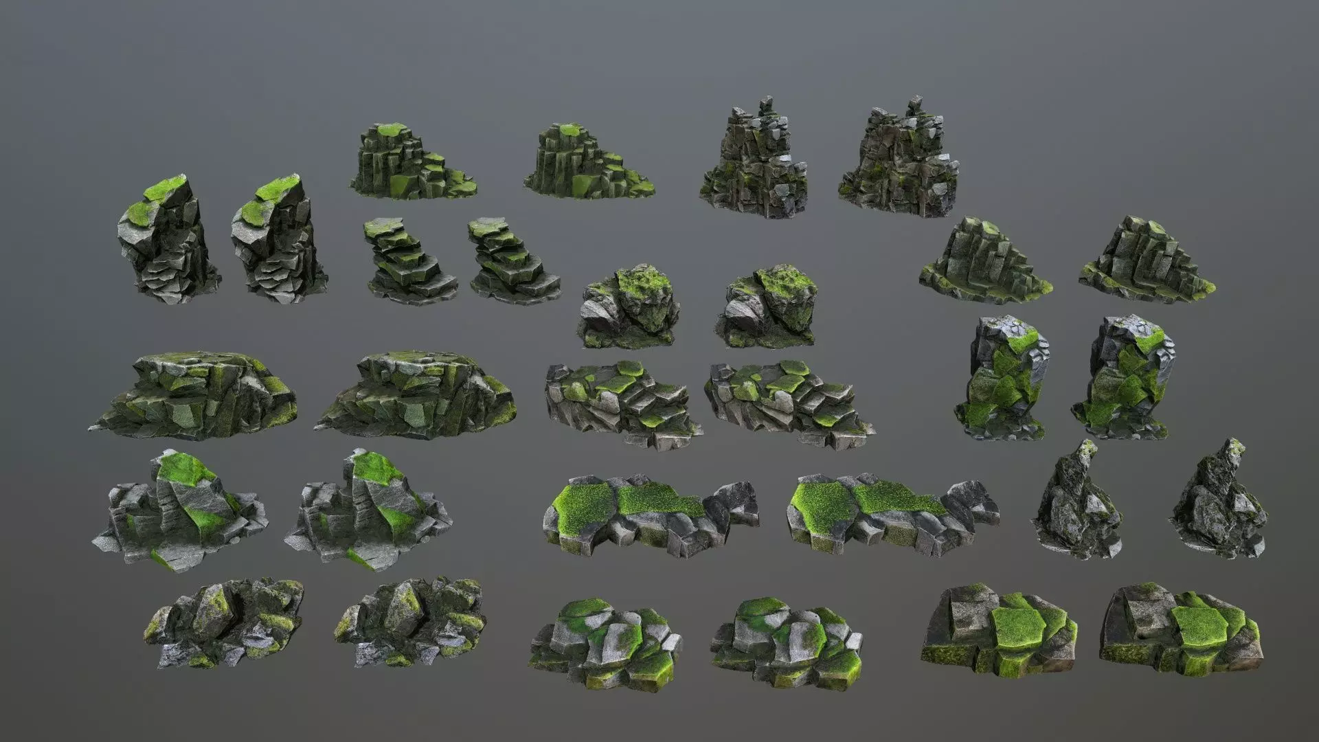 forest rocks Low-poly 3D model_32