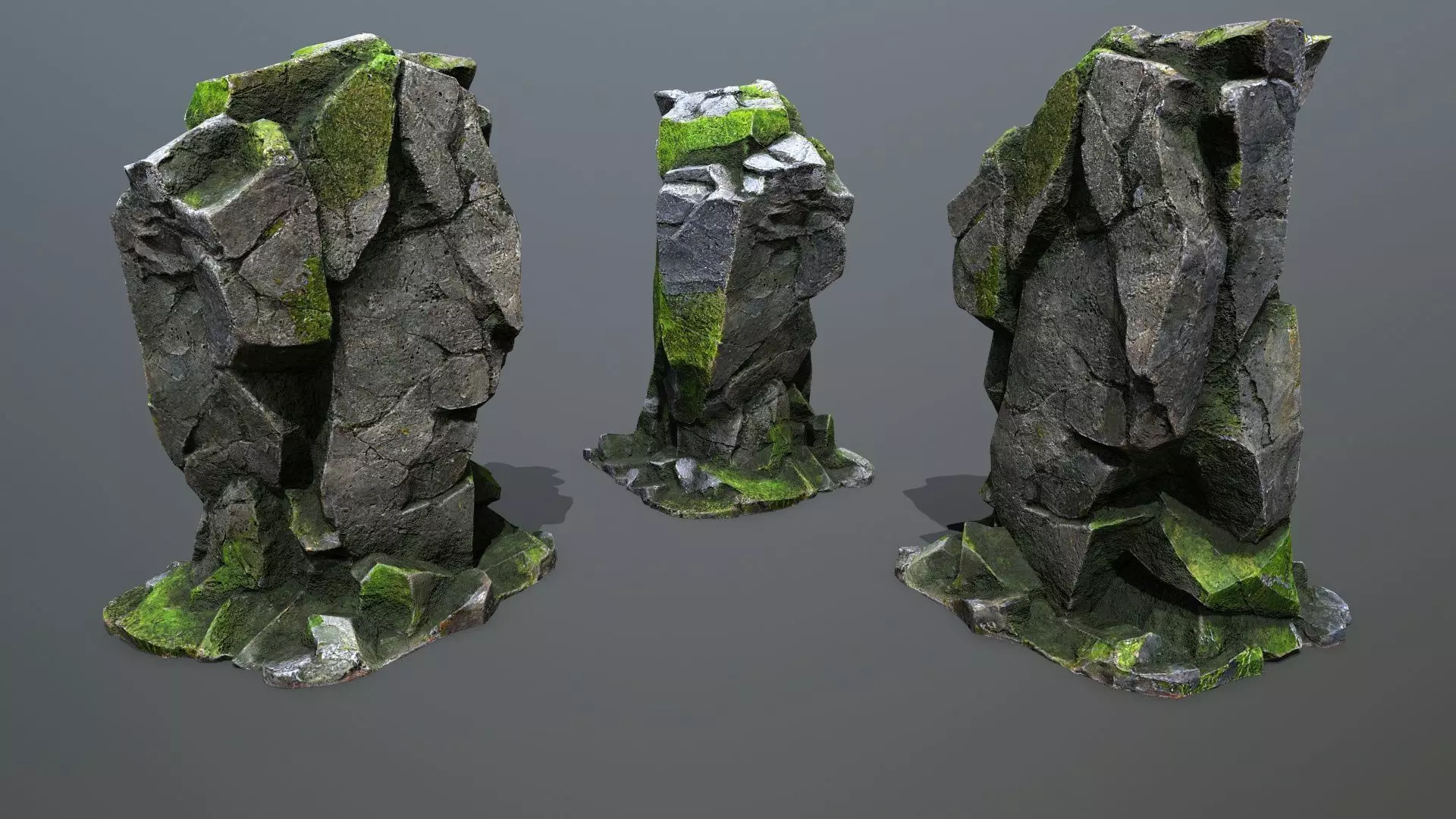 forest rocks Low-poly 3D model_4