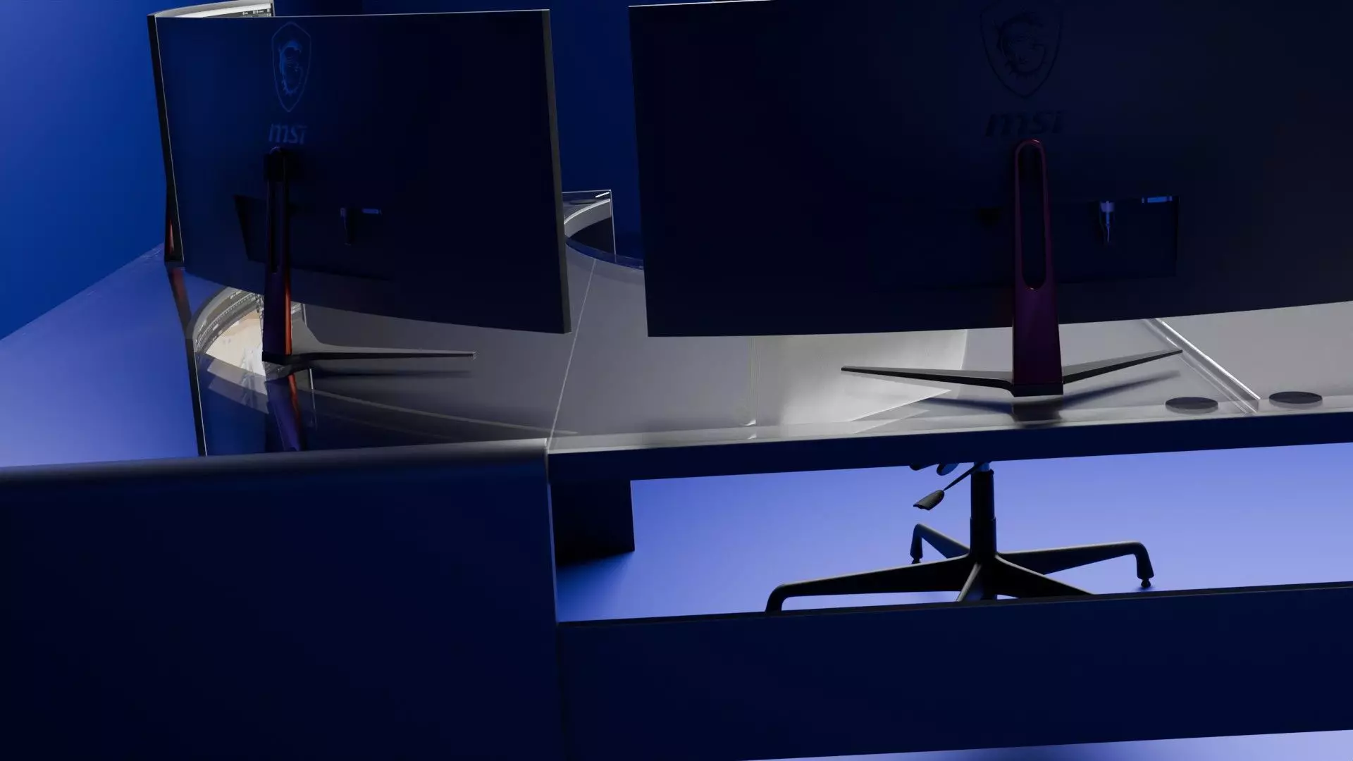 desk and chair for gaming or trade Low-poly 3D model_3