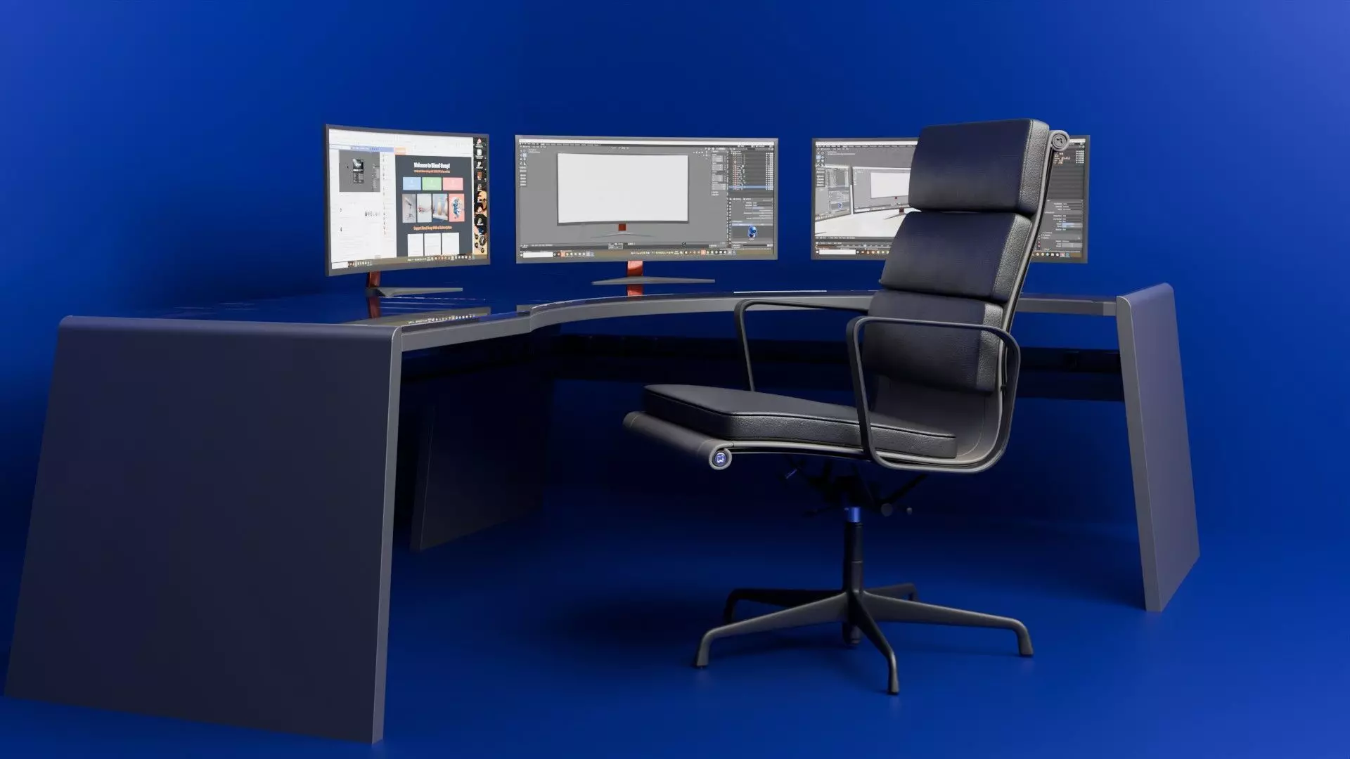 desk and chair for gaming or trade Low-poly 3D model_4