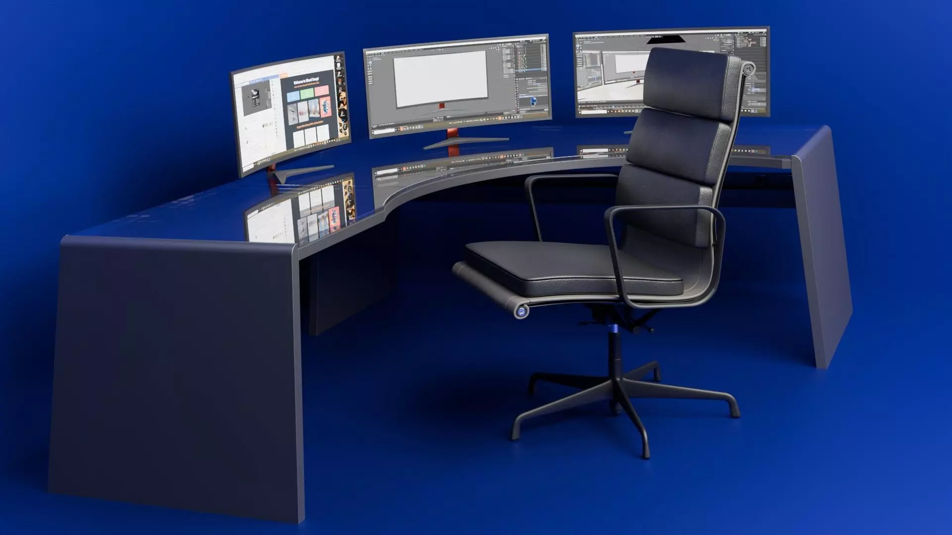 desk and chair for gaming or trade Low-poly 3D model_0