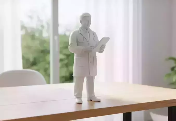 Doctor with Clipboard 3D Printable 3D print model