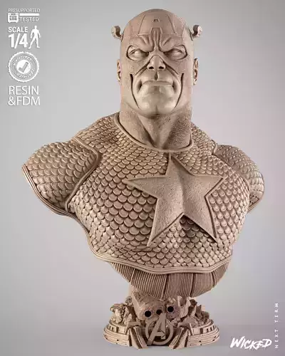Wicked Marvel Captain America Portrait Bust
