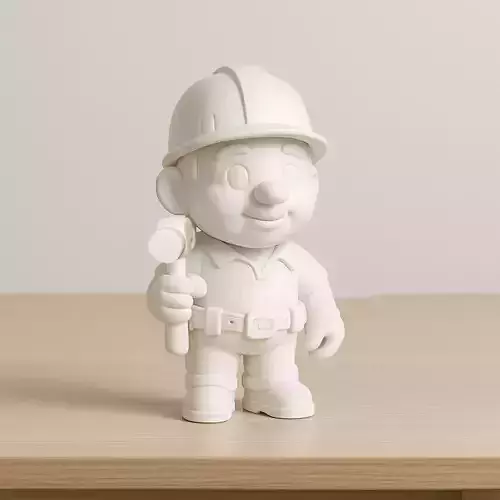 Cartoon Construction Worker 3D Printable