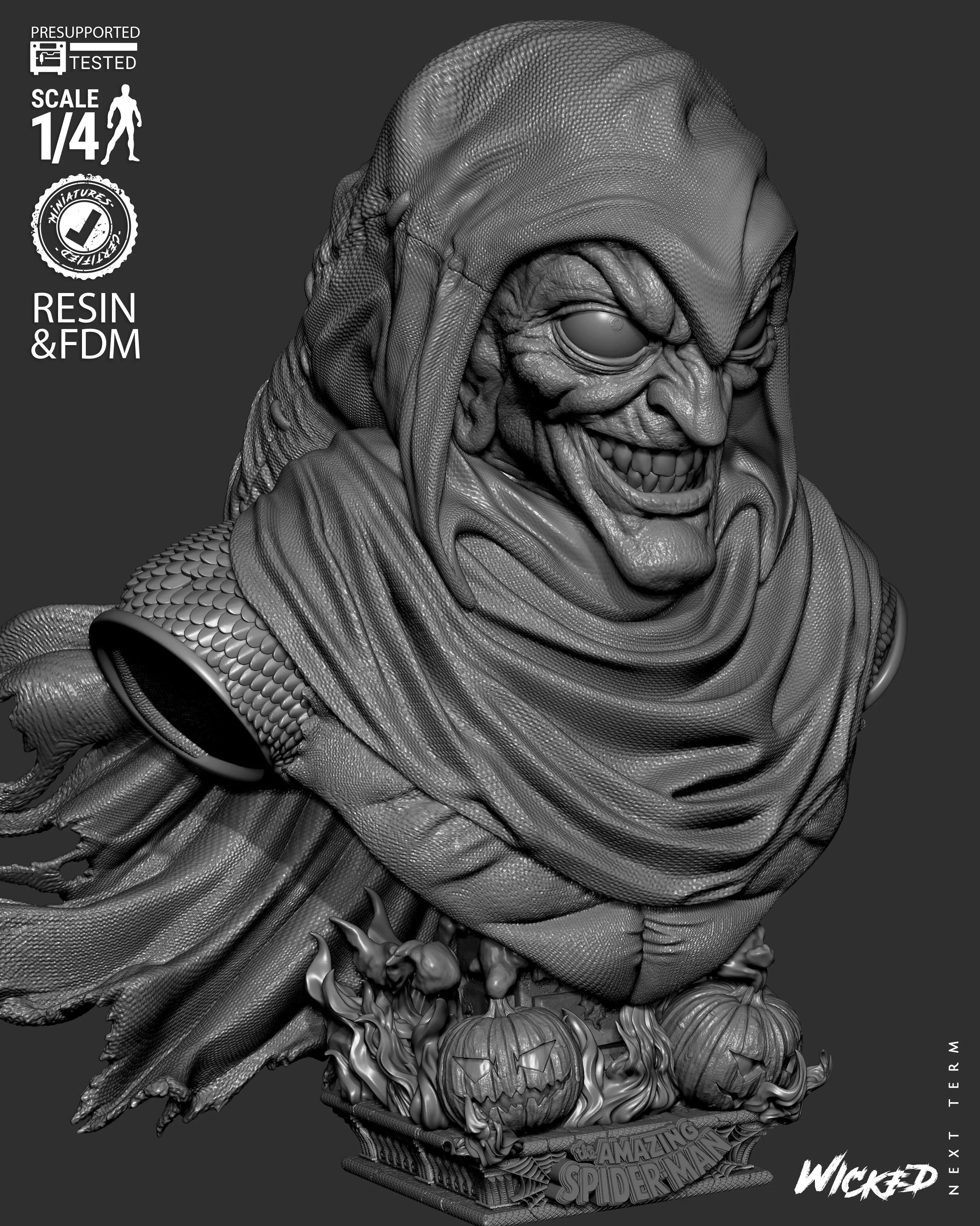 Wicked Marvel Hobgoblin Portrait Bust 3D print model_26