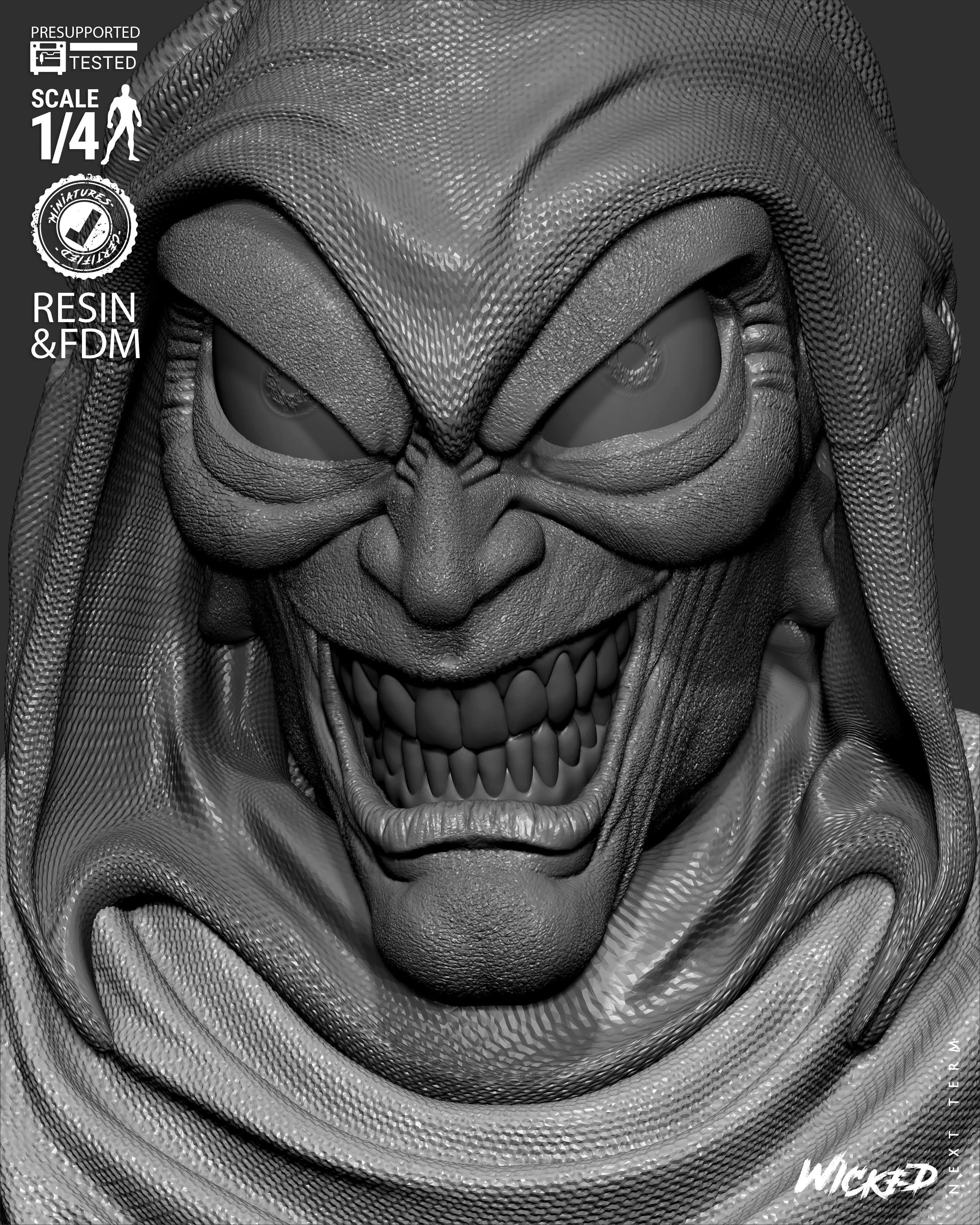 Wicked Marvel Hobgoblin Portrait Bust 3D print model_13