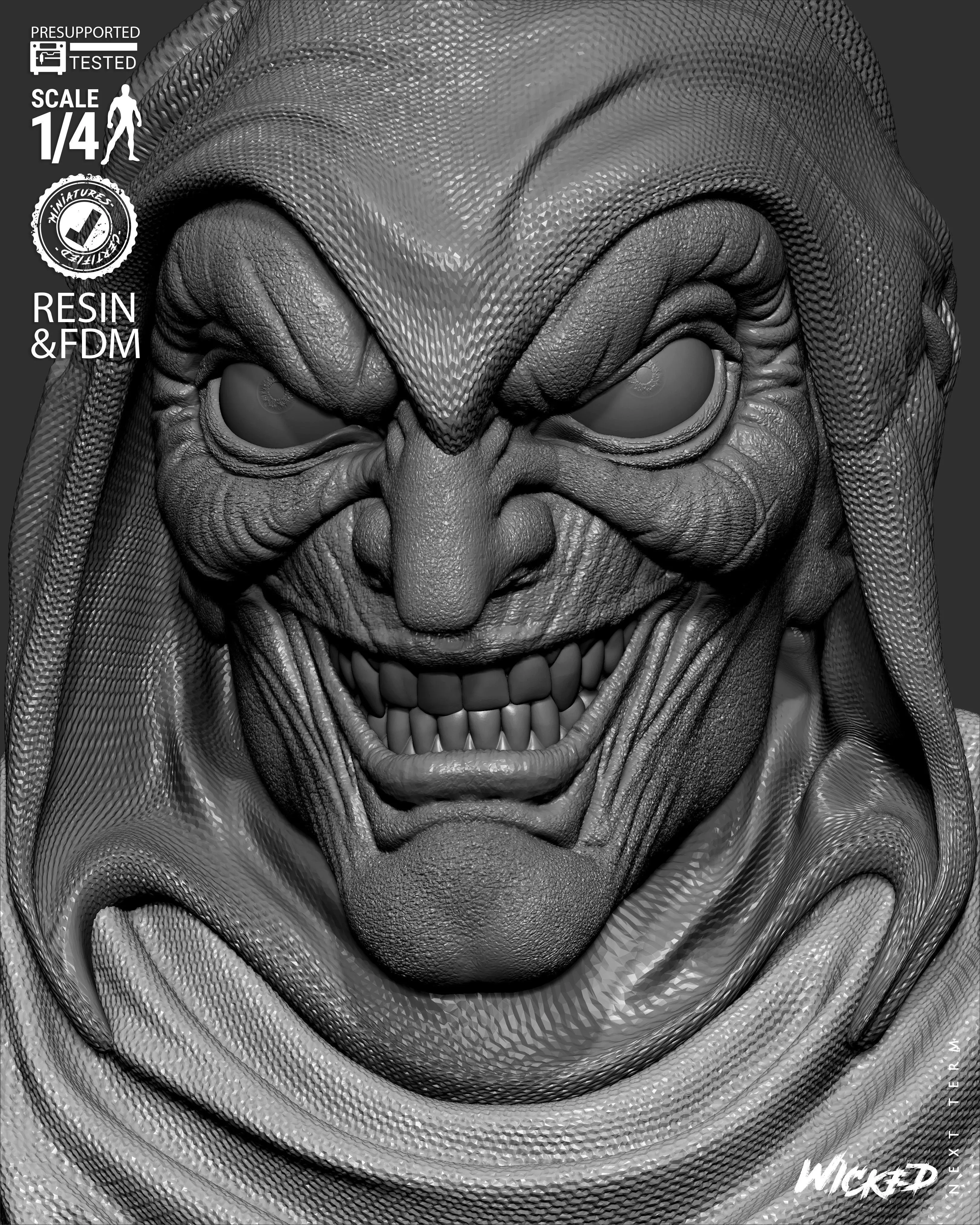 Wicked Marvel Hobgoblin Portrait Bust 3D print model_31