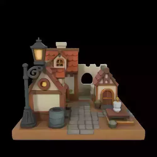 Mini Medieval Village Book Nook