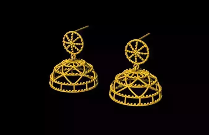 Jhumki earrings two designs 3D print model