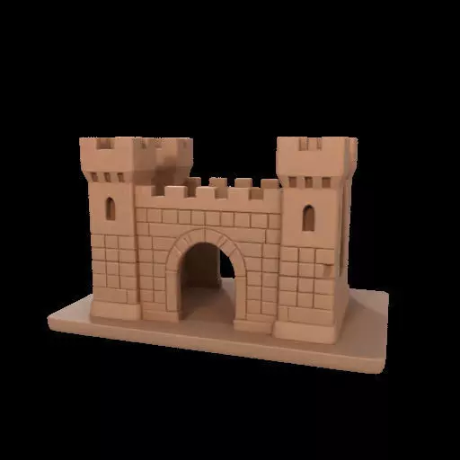 Medieval Castle Themed Bookend 3D print model_21