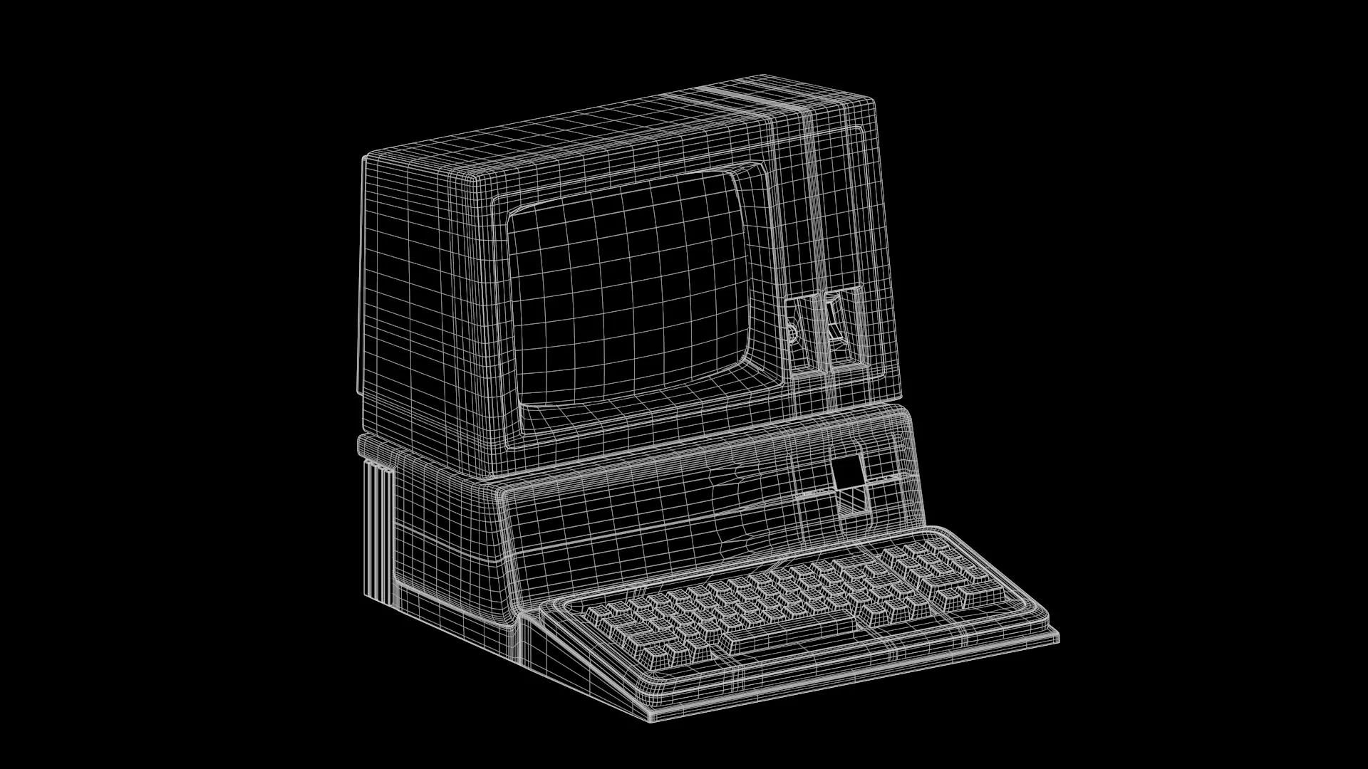 Apple 3 Retro Computer 3D Model High-Quality Vintage PC Low-poly 3D model_5