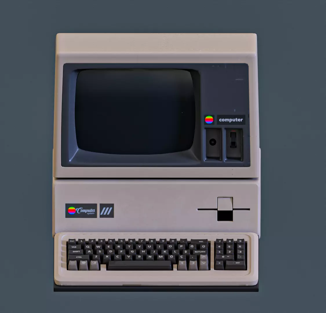 Apple 3 Retro Computer 3D Model High-Quality Vintage PC Low-poly 3D model_3