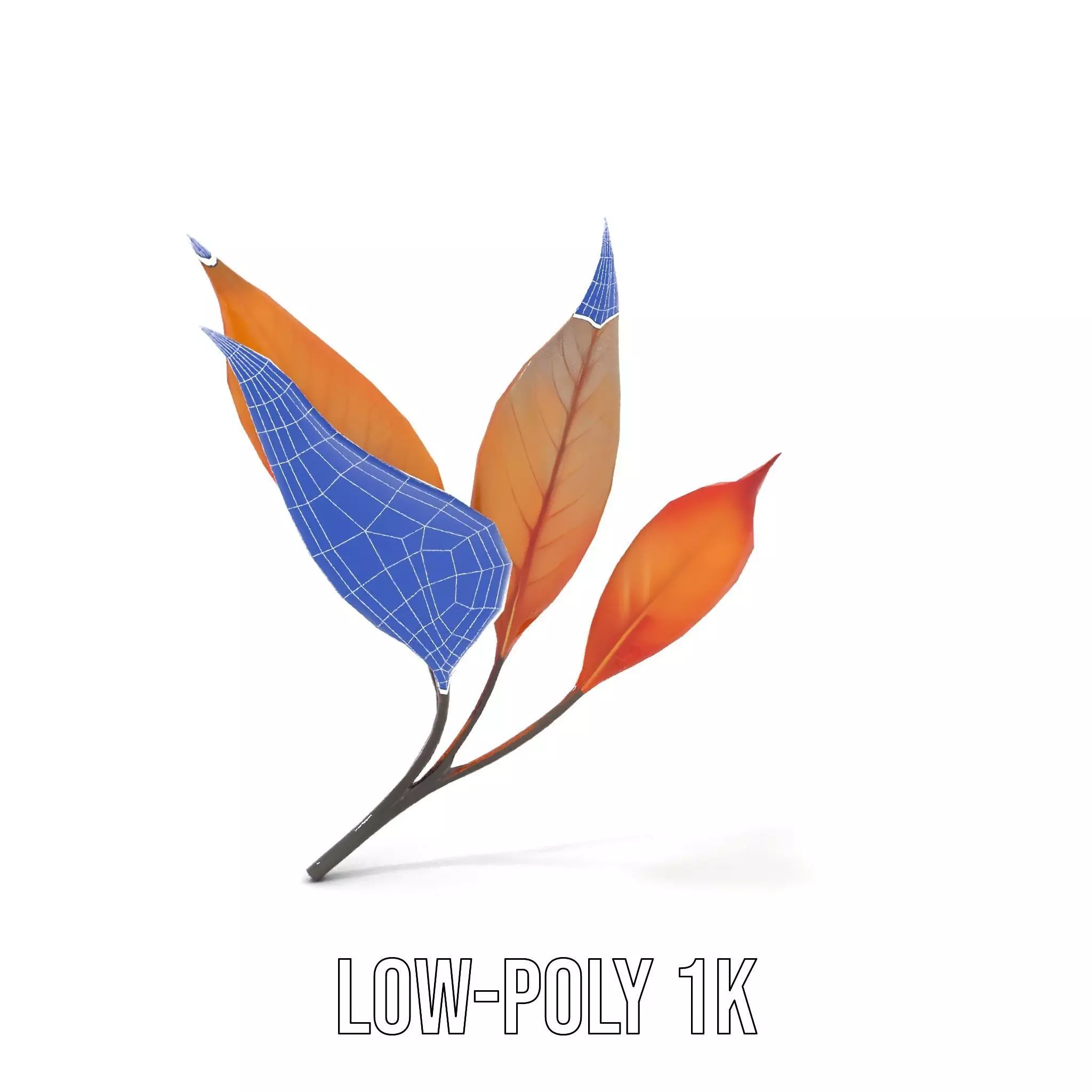 Vibrant Gradient Leaf model pack Low-poly 3D model_16
