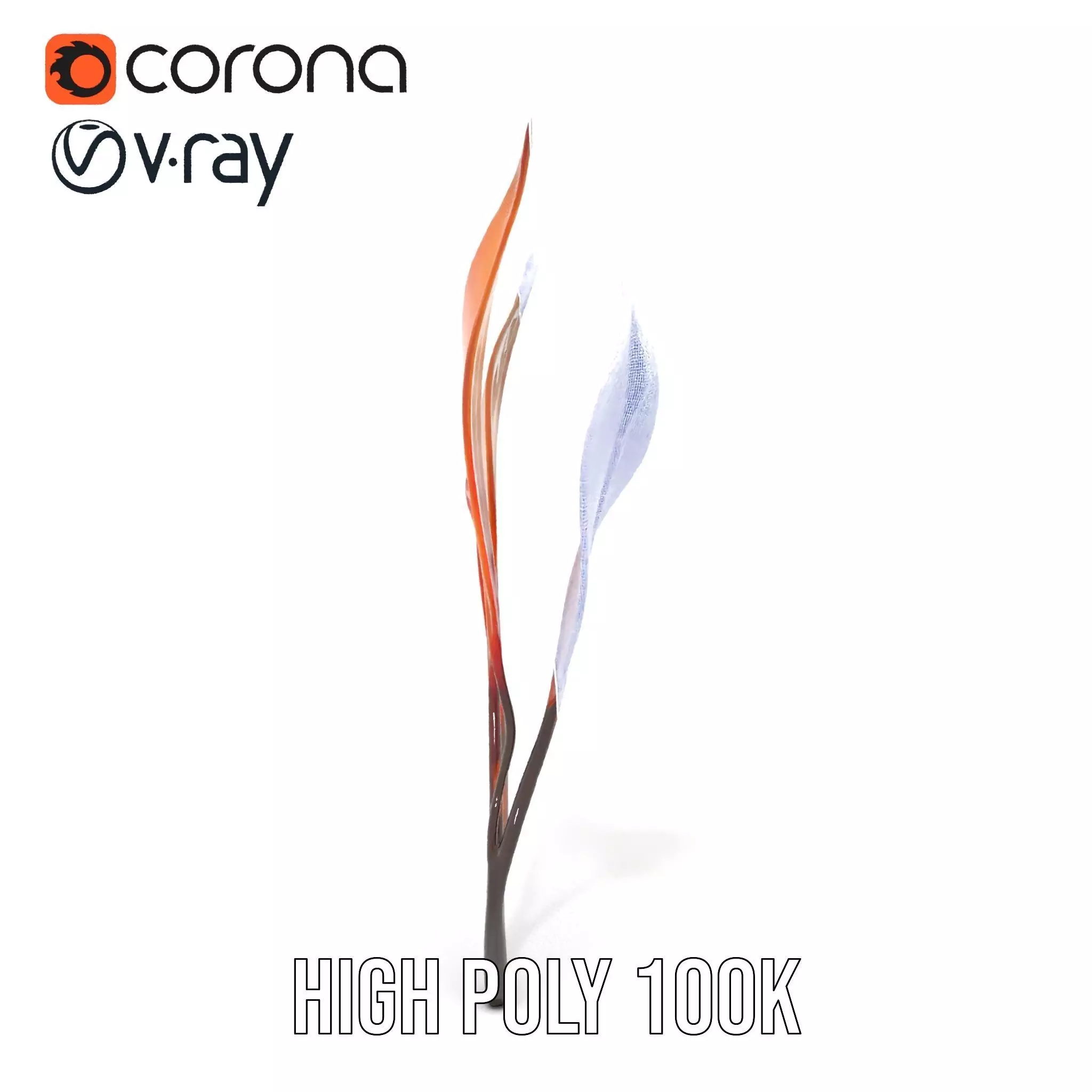 Vibrant Gradient Leaf model pack Low-poly 3D model_34