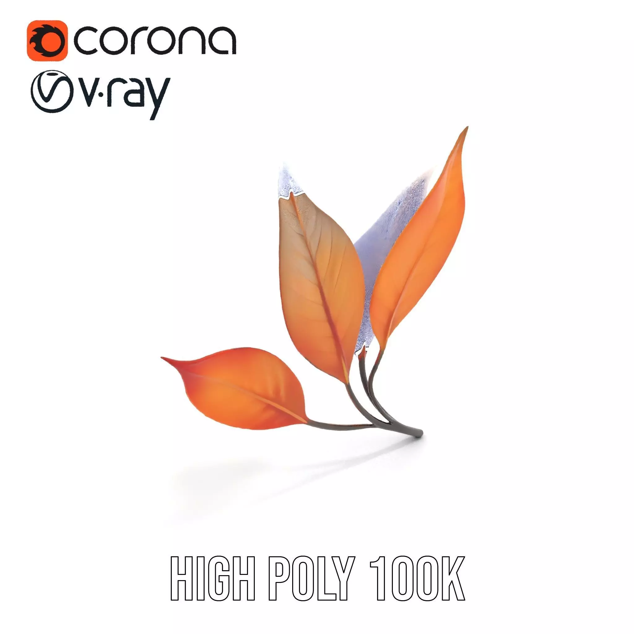 Vibrant Gradient Leaf model pack Low-poly 3D model_20