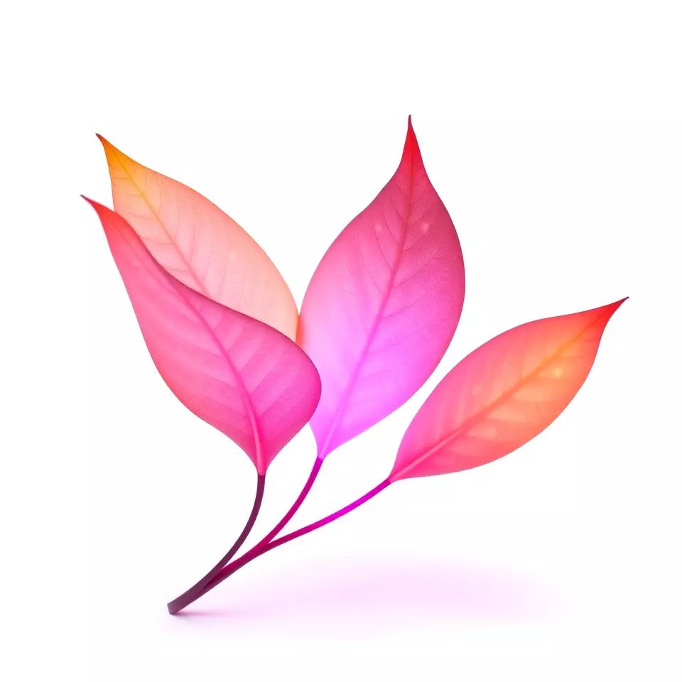 Vibrant Gradient Leaf model pack Low-poly 3D model_2