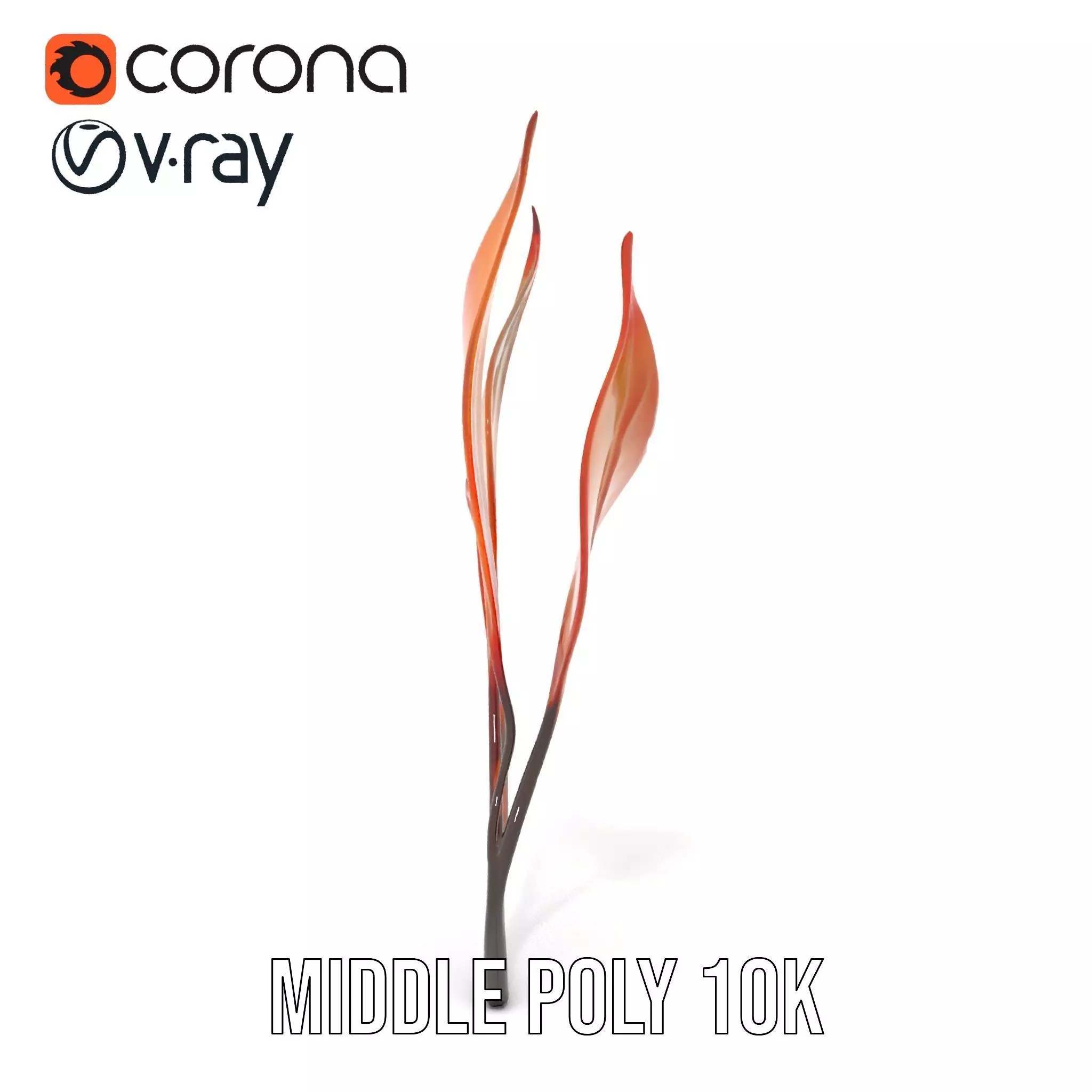 Vibrant Gradient Leaf model pack Low-poly 3D model_11