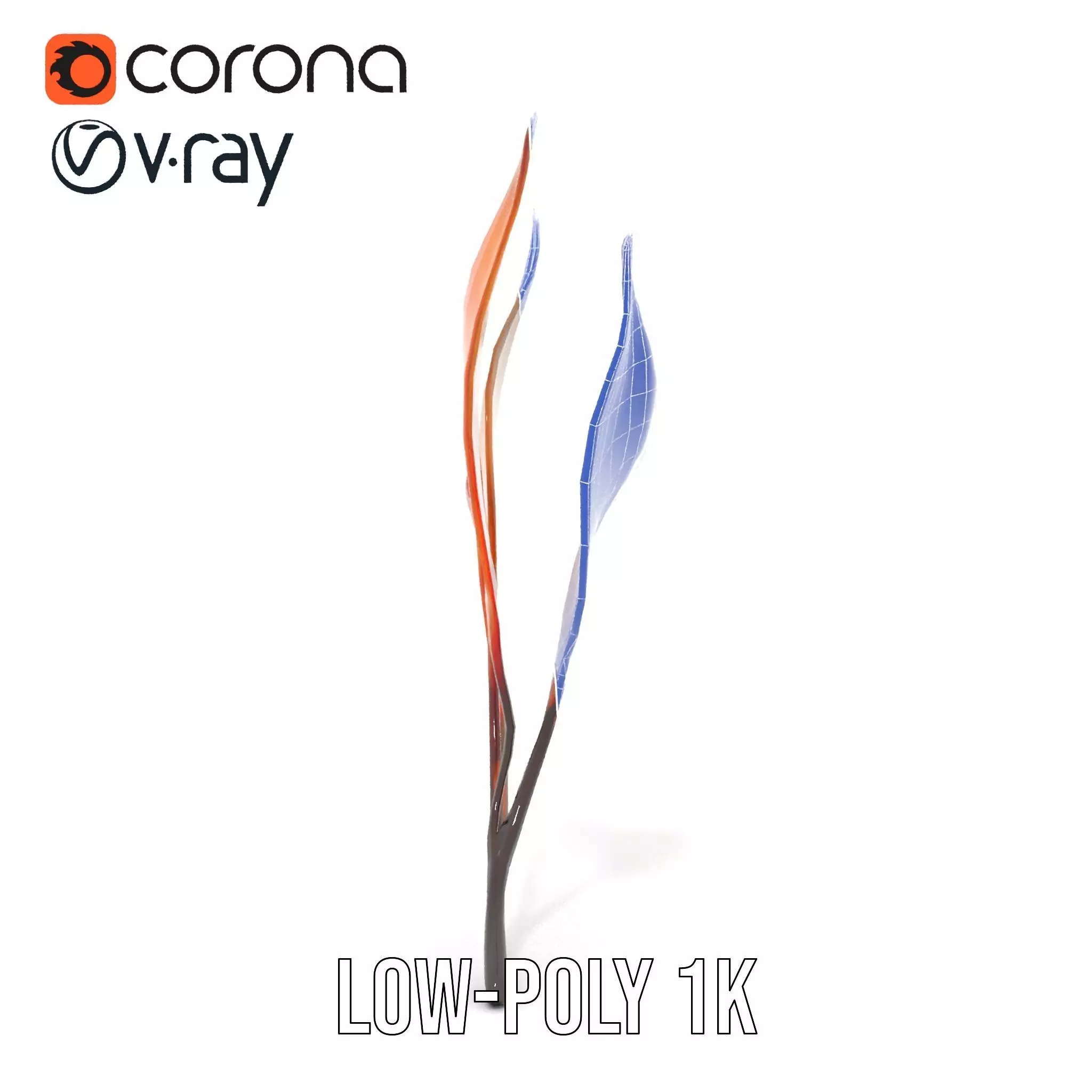 Vibrant Gradient Leaf model pack Low-poly 3D model_28