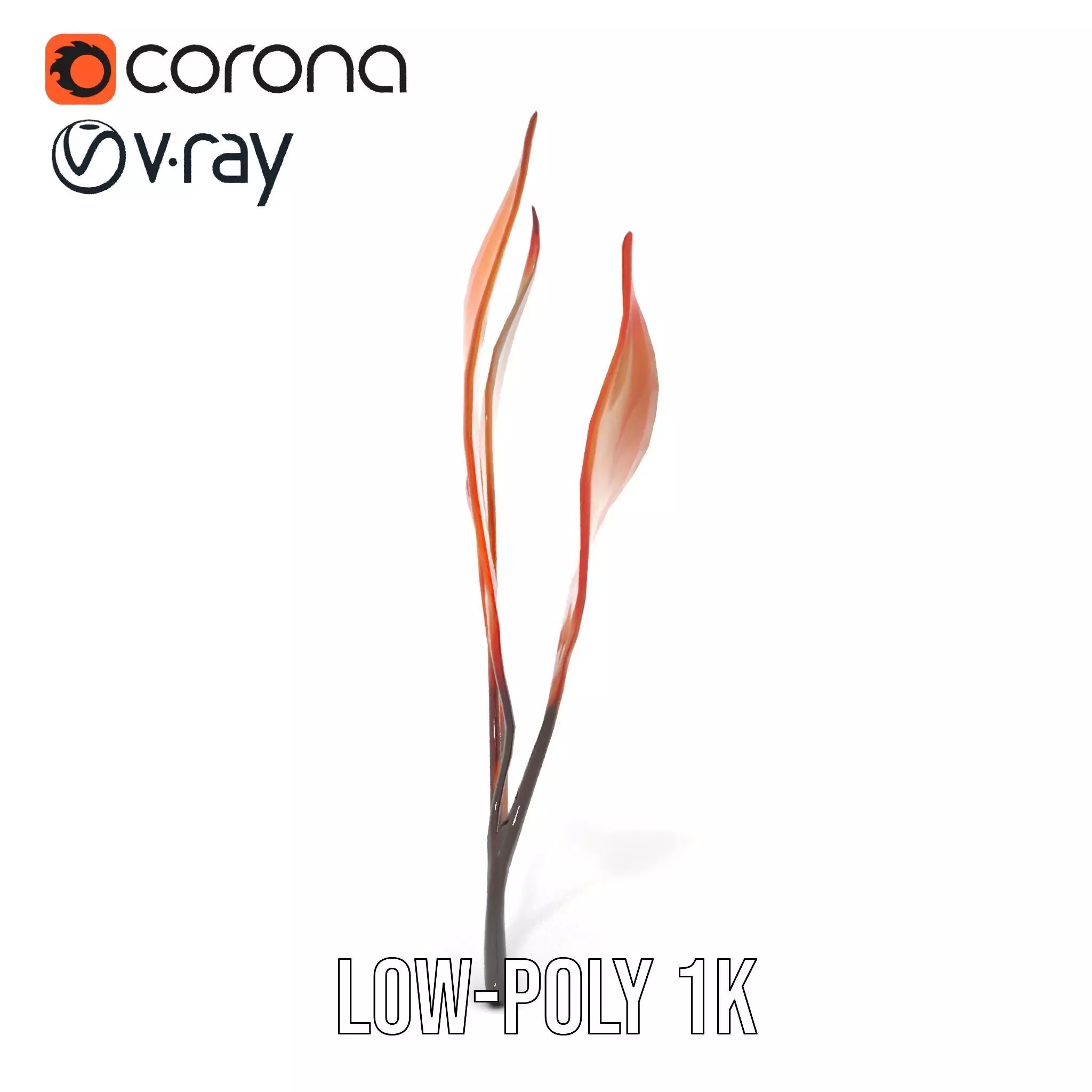 Vibrant Gradient Leaf model pack Low-poly 3D model_19