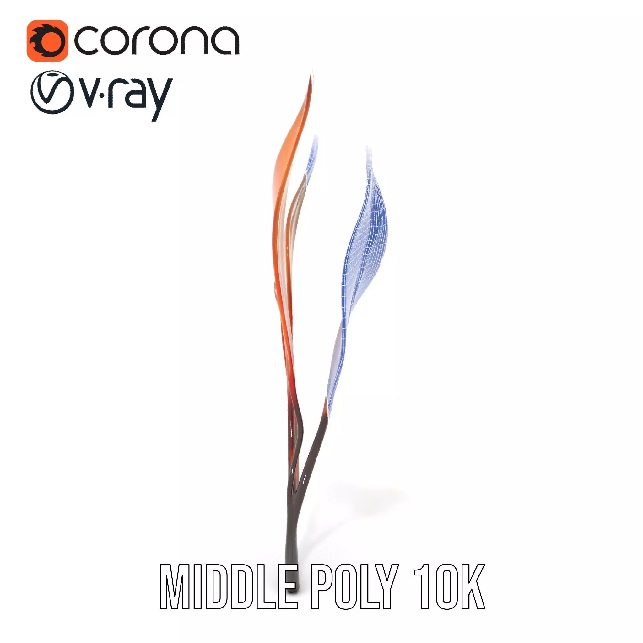 Vibrant Gradient Leaf model pack Low-poly 3D model_30