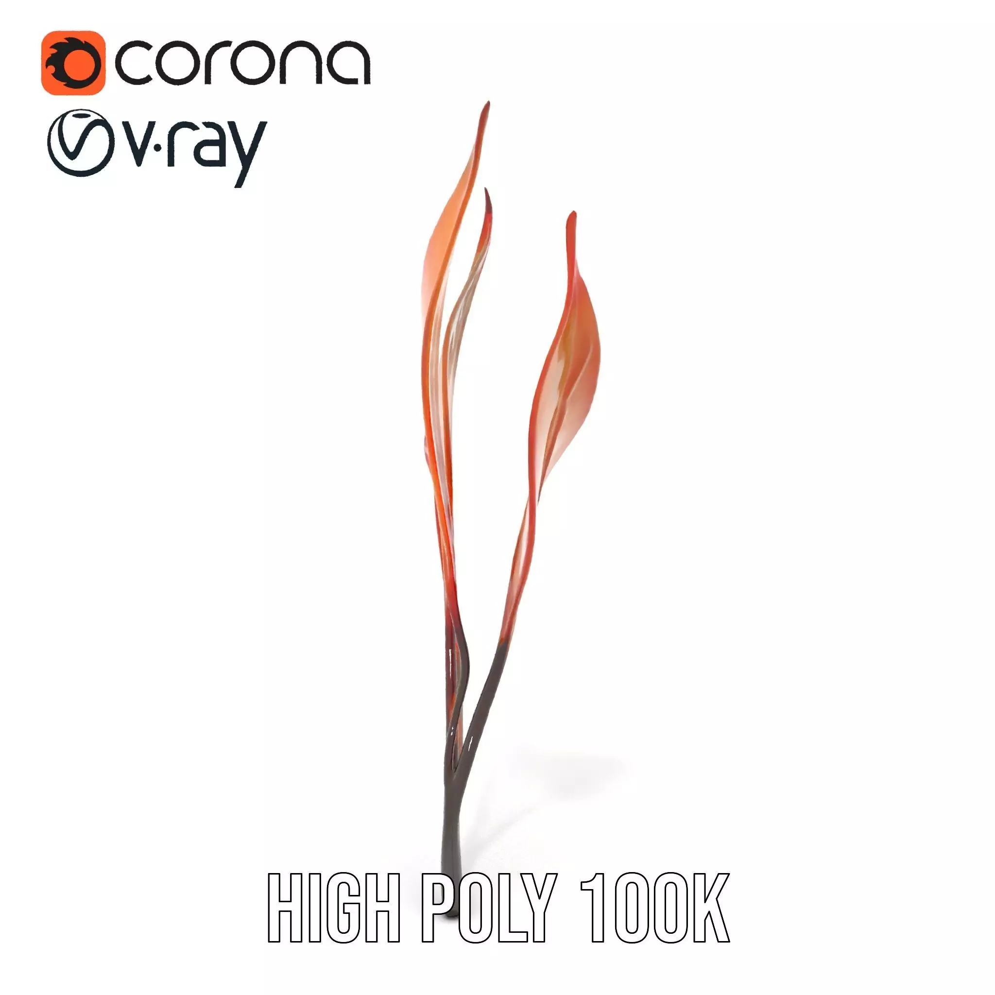 Vibrant Gradient Leaf model pack Low-poly 3D model_33