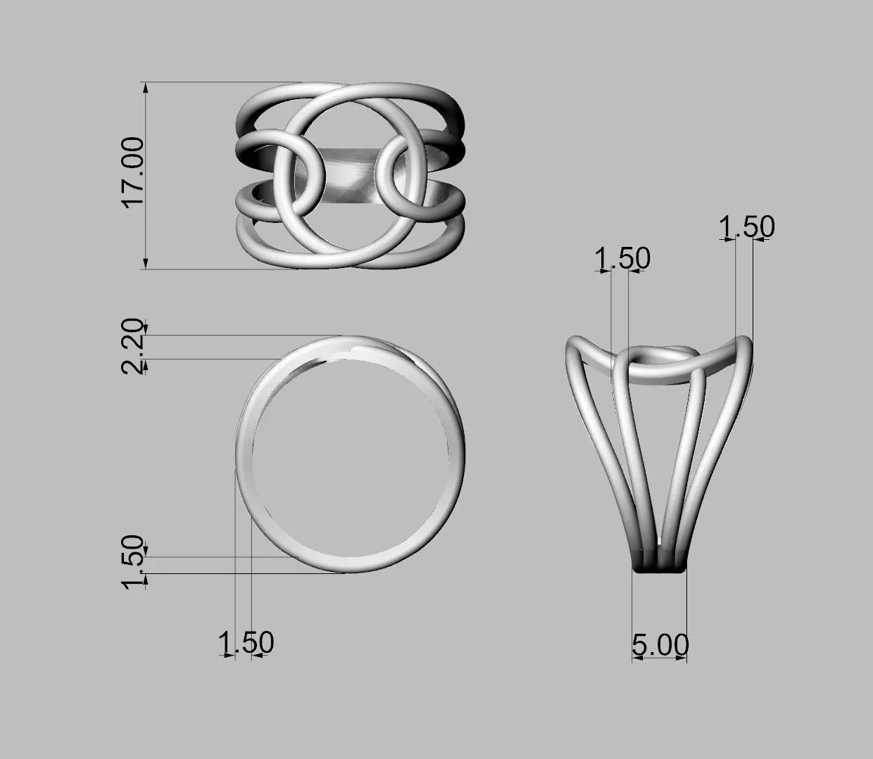 Loop Ring 3D print model_4