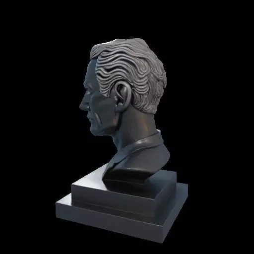 Sherlock Holmes Bust Bookend 3D model_13