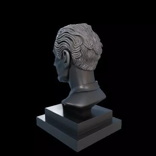 Sherlock Holmes Bust Bookend 3D model_11