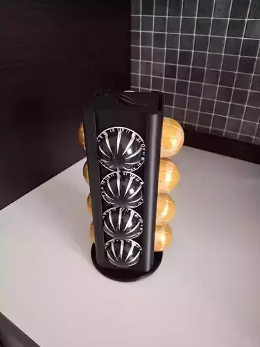 Rotating Nespresso Vertuo Pod Capsule Tower Holder 3D print model