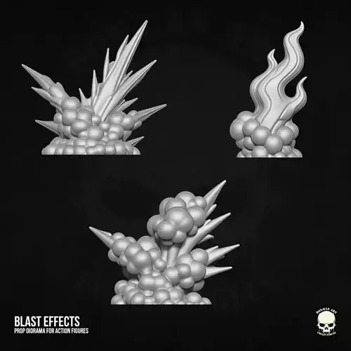 Blast Effects STL Files for Action Figures