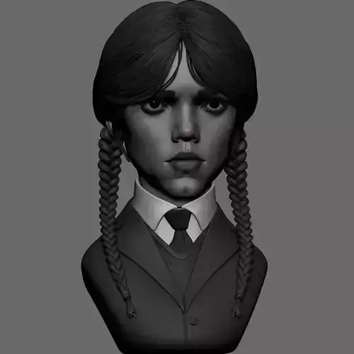 Wednesday Addams Bust 3D Print Model