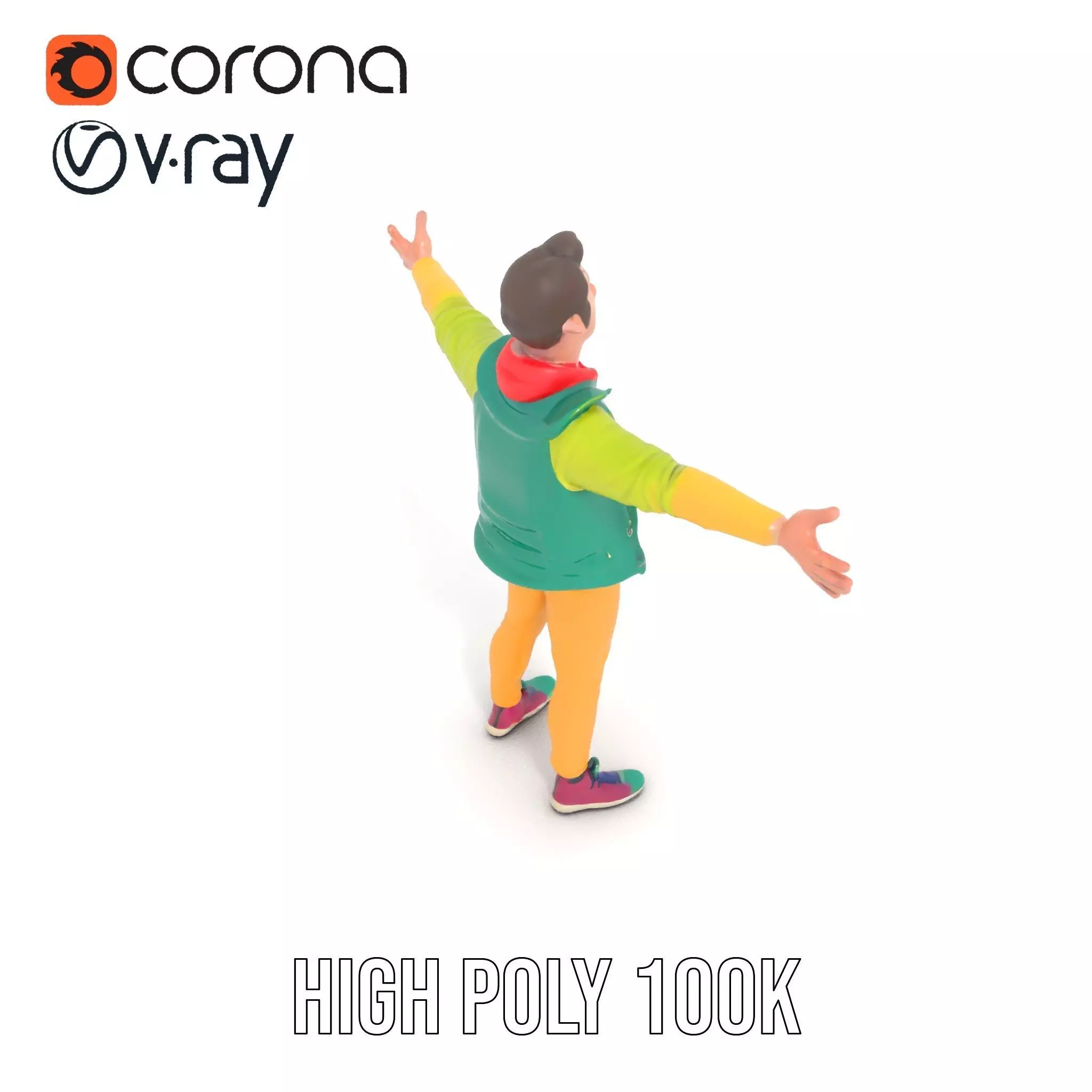 Vibrant Character Outfit model pack Low-poly 3D model_12