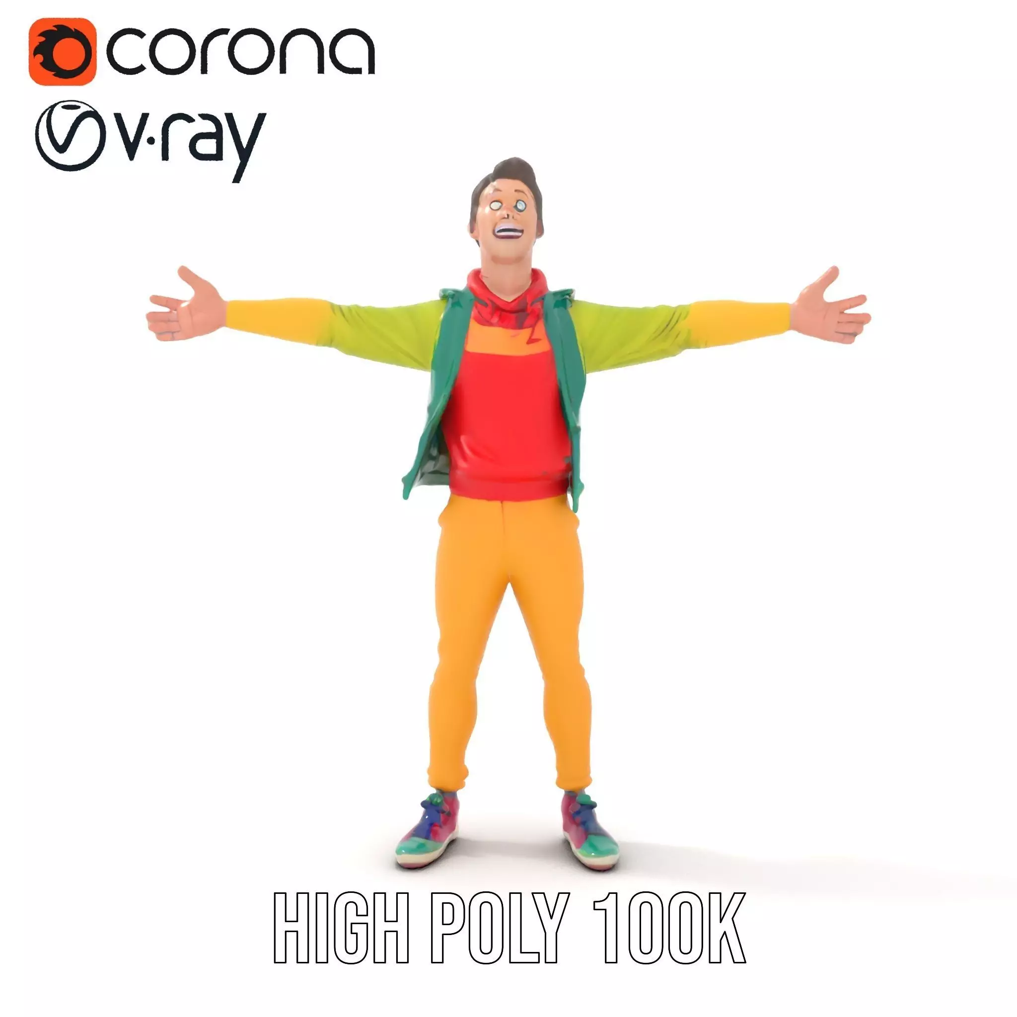 Vibrant Character Outfit model pack Low-poly 3D model_15