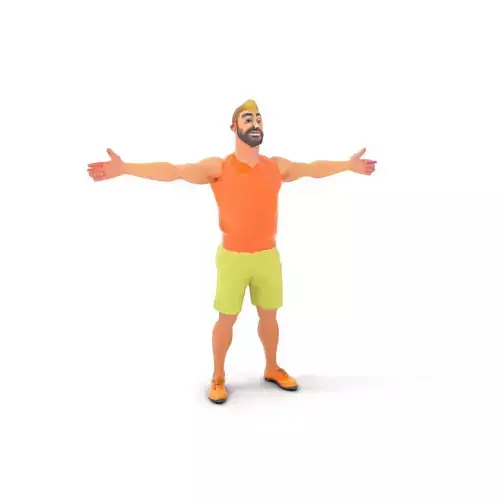 Cheerful Orange Outfit model pack Low-poly 3D model