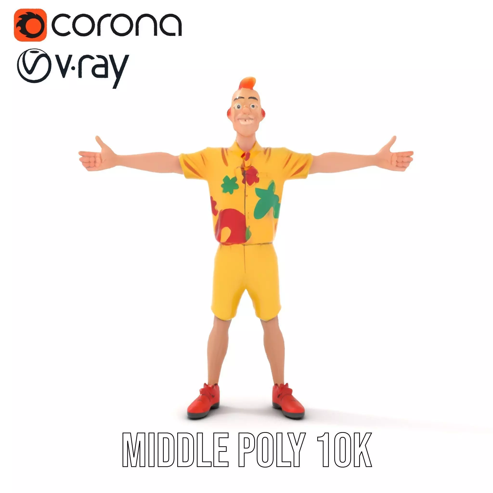 Colorful Cartoon Character model pack Low-poly 3D model_18