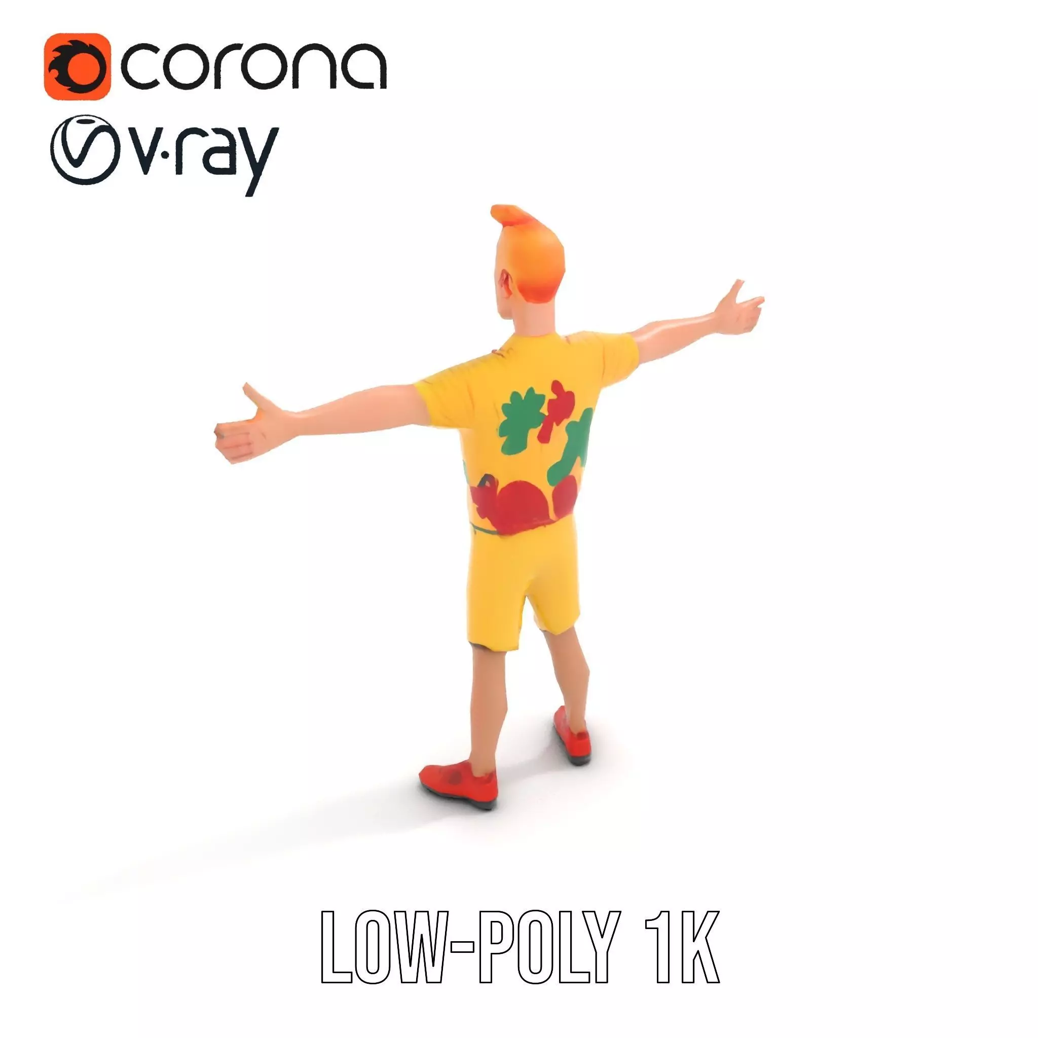 Colorful Cartoon Character model pack Low-poly 3D model_7