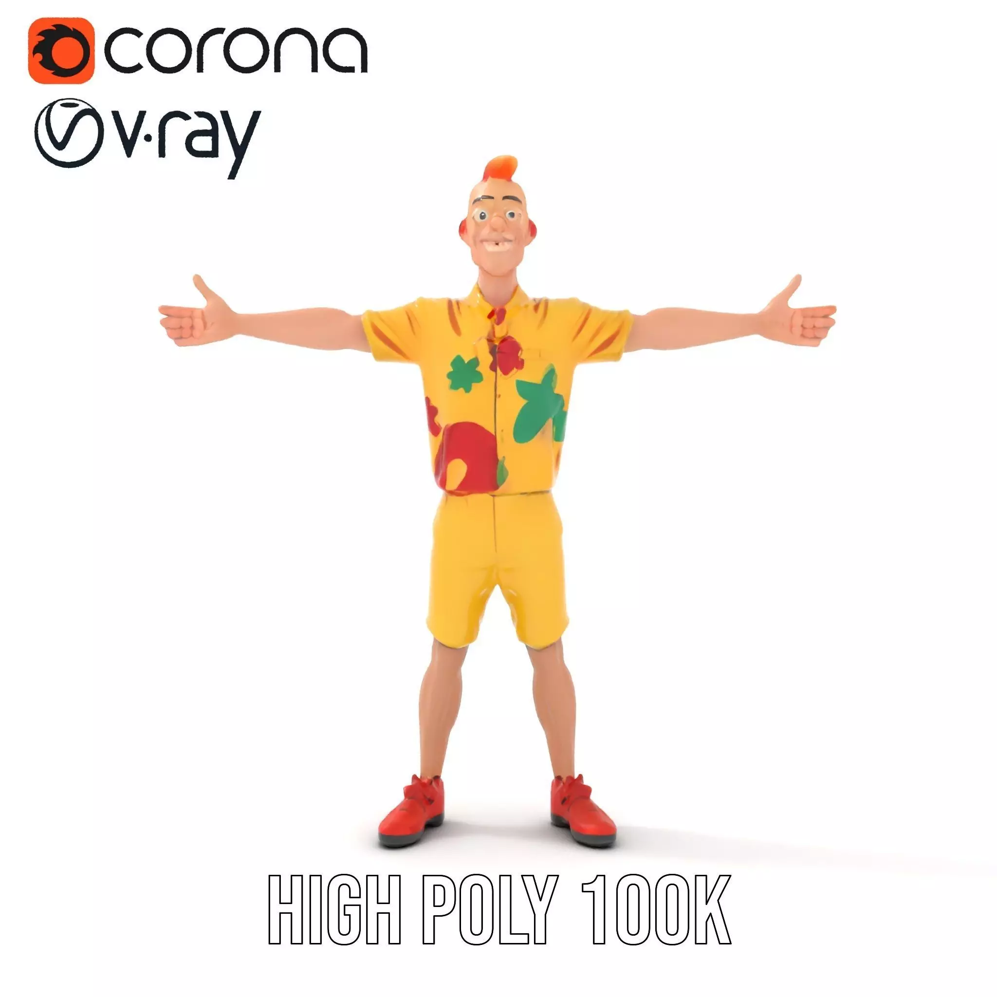 Colorful Cartoon Character model pack Low-poly 3D model_20