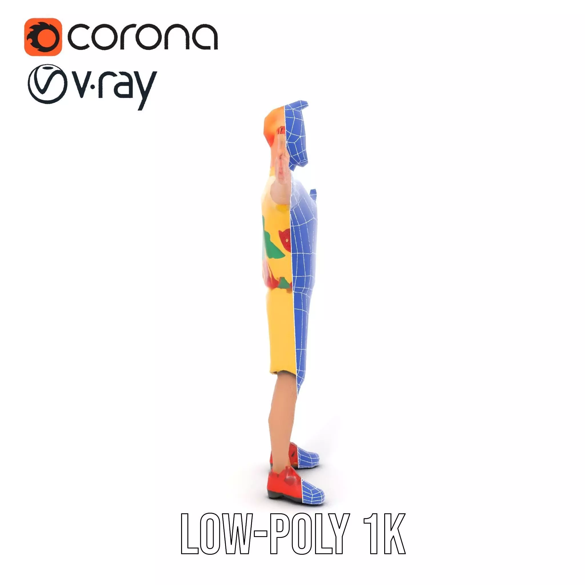 Colorful Cartoon Character model pack Low-poly 3D model_16