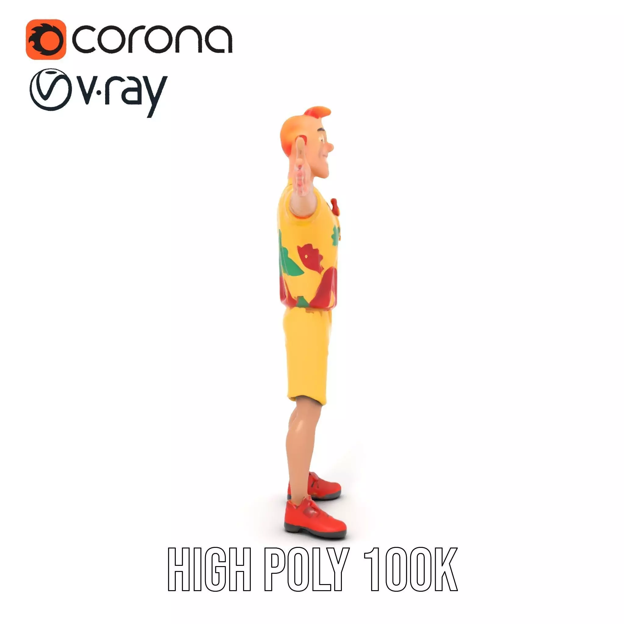Colorful Cartoon Character model pack Low-poly 3D model_9