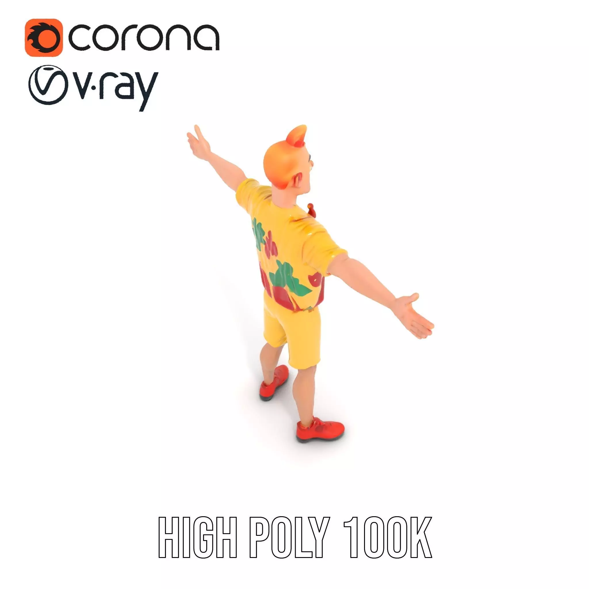 Colorful Cartoon Character model pack Low-poly 3D model_14